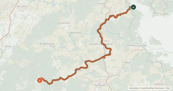 Kartenübersicht der Radroute Brückenradweg