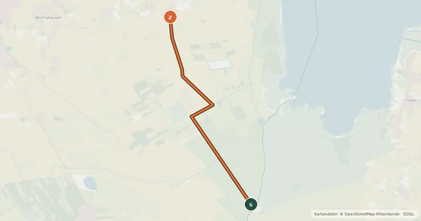 Kartenübersicht der Radroute Brückenradweg Verbindungsstrecke