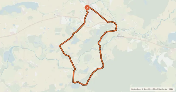 Kartenübersicht der Radroute Brüeler Radtour 2
