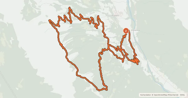 Kartenübersicht der Radroute Brüsacü Bike