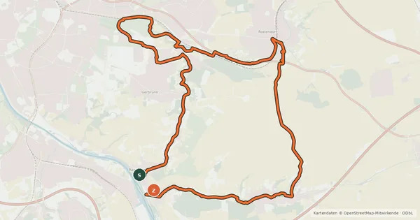 Kartenübersicht der Radroute Brunnenroute