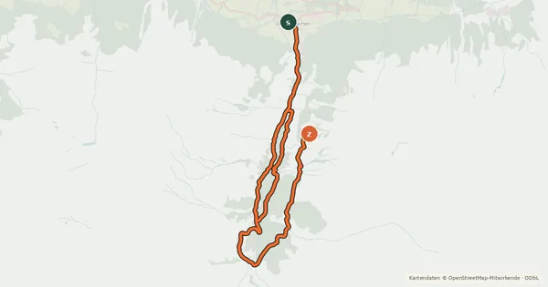 Kartenübersicht der Radroute Brunnital Bike