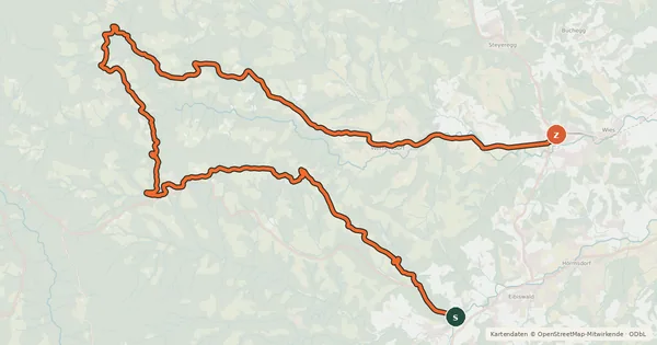 Kartenübersicht der Radroute Buchenbergtour