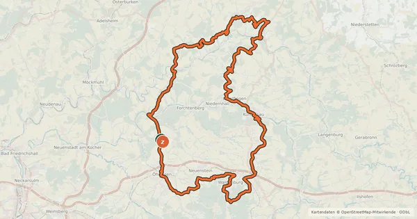 Kartenübersicht der Radroute Buckelestour