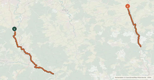 Kartenübersicht der Radroute BühlerSchleife