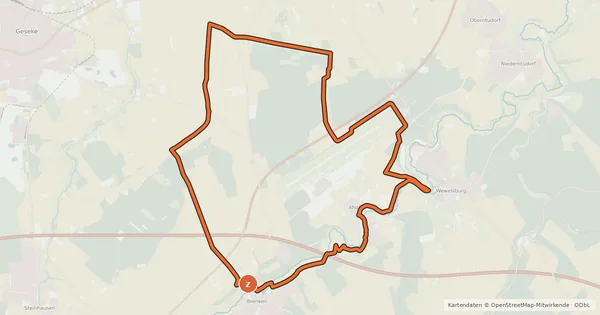 Kartenübersicht der Radroute Bürener Radrundweg 2