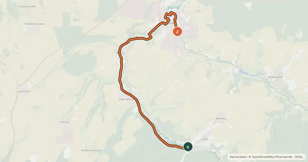 Kartenübersicht der Radroute Bürener Radrundweg 5