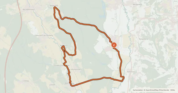 Kartenübersicht der Radroute Burgau-Tour B6