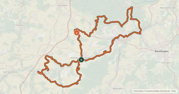 Kartenübersicht der Radroute Burgen & Schlösser-Tour