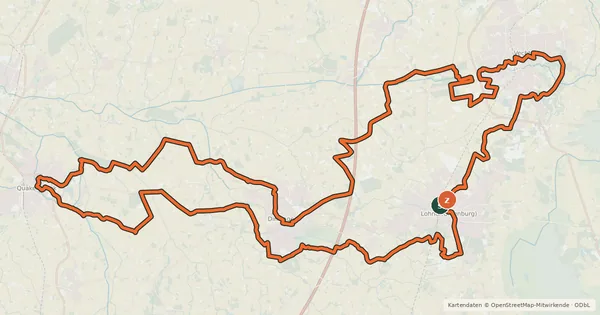 Kartenübersicht der Radroute Burgen-Tour (große Runde)