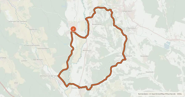 Kartenübersicht der Radroute Burgenlandtour