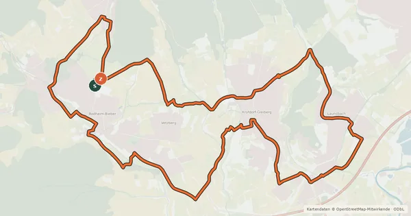 Kartenübersicht der Radroute Burgentour