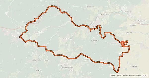 Kartenübersicht der Radroute Burgentour