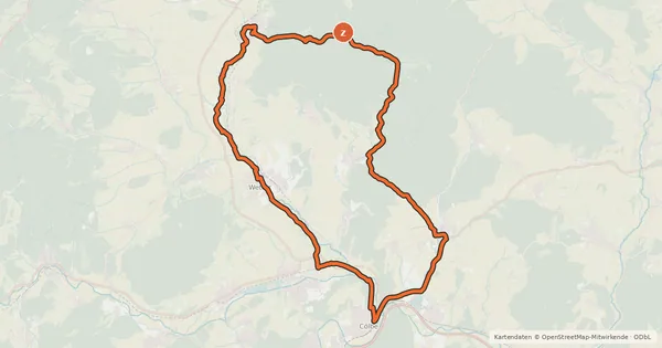 Kartenübersicht der Radroute Burgwald-Radweg