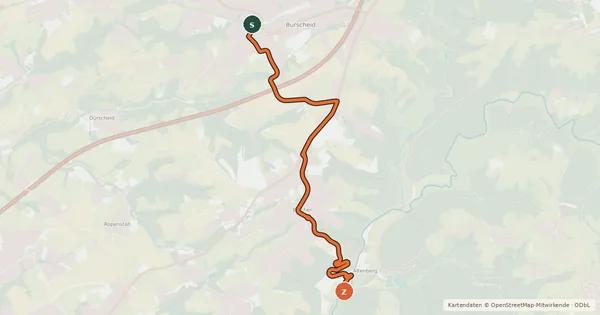Kartenübersicht der Radroute Burscheid (11) - Odenthal (62)