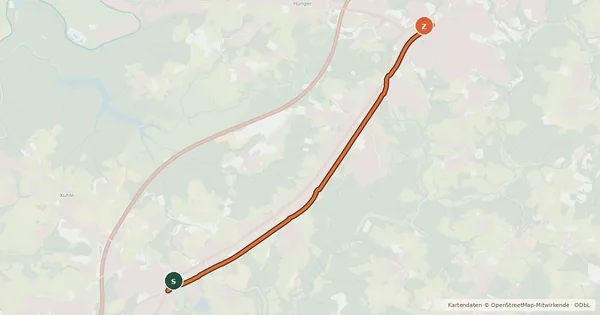 Kartenübersicht der Radroute Burscheid (15) - Wermelskirchen (24)
