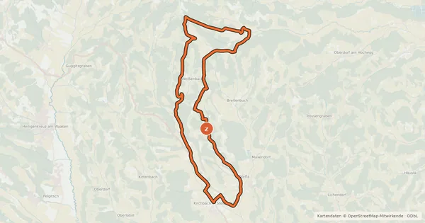 Kartenübersicht der Radroute Buschenschank-Tour