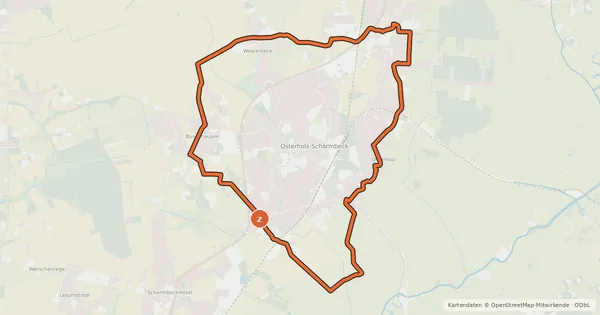 Kartenübersicht der Radroute Butenpad