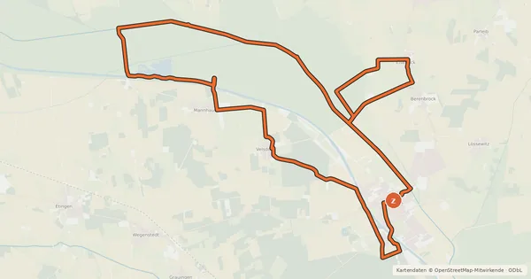 Kartenübersicht der Radroute Calvörder Sieben-Brücken-Tour