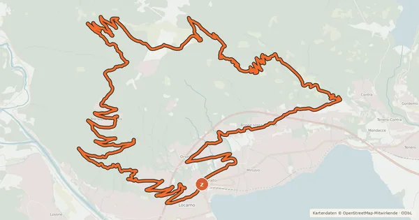 Kartenübersicht der Radroute Cardada Bike