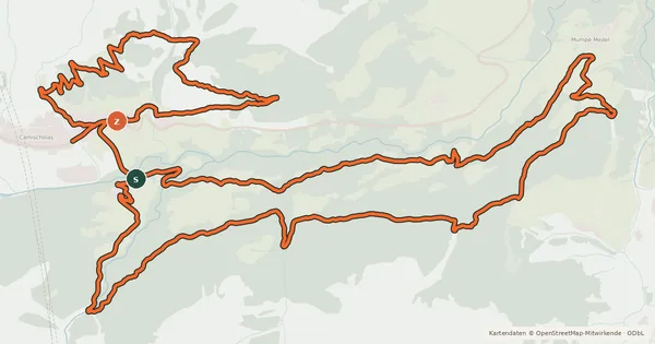 Kartenübersicht der Radroute Cavorgia Bike