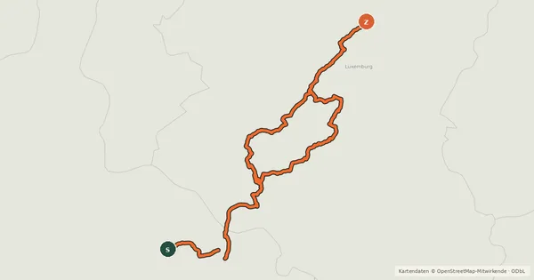 Kartenübersicht der Radroute Centre-Ardennes EV19-EV5