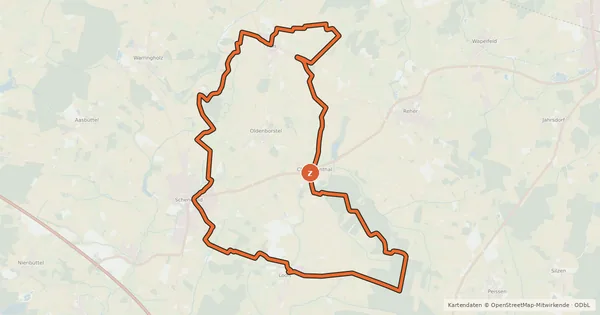 Kartenübersicht der Radroute Christinenthal-Tour