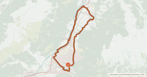 Kartenübersicht der Radroute Churer Rheinroute