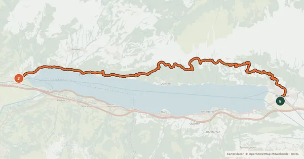 Kartenübersicht der Radroute Churfirsten Panoramabike