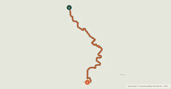 Kartenübersicht der Radroute Ciclovia Francigena - VFB23