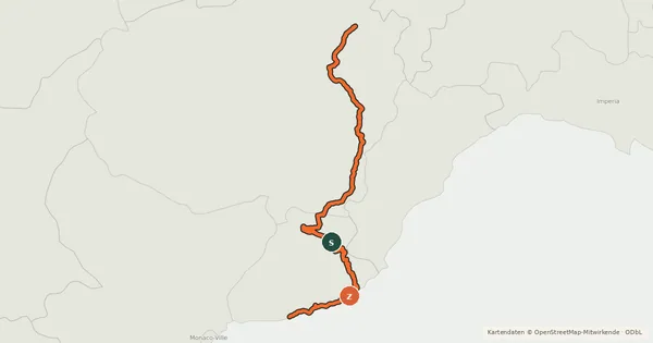 Kartenübersicht der Radroute Ciclovia Svizzera-Mare