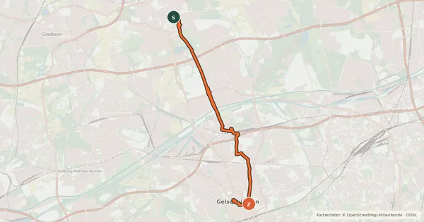 Kartenübersicht der Radroute City->Buer & Retour Ost