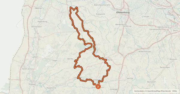 Kartenübersicht der Radroute Cloppenburger Radtour