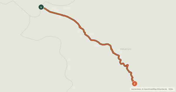 Kartenübersicht der Radroute Coeur de France à vélo (Cher)
