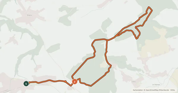 Kartenübersicht der Radroute 🚲D Forêt cantonale/Bois de l'Hôpital Bike