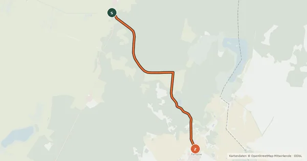 Kartenübersicht der Radroute D12 - Alternative Grünhof