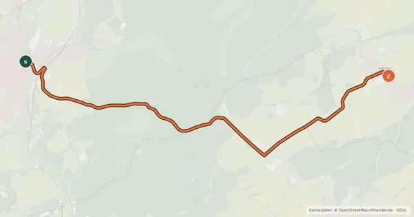 Kartenübersicht der Radroute Dahlem (79) - Waldorf (99)