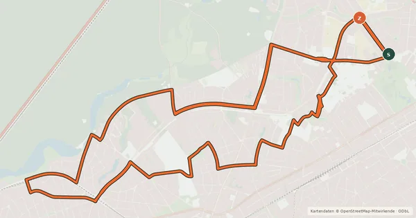Kartenübersicht der Radroute Dahlem Route