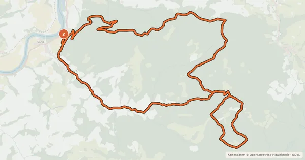Kartenübersicht der Radroute Damberg-Schwarzberg