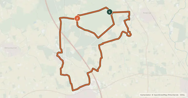 Kartenübersicht der Radroute Davensberg Rundweg W3