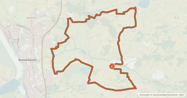 Kartenübersicht der Radroute De Geest