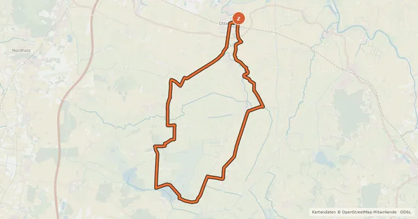 Kartenübersicht der Radroute De Moorpadd