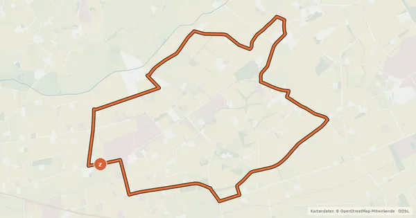 Kartenübersicht der Radroute Delbrücker Radroute De2 Schöning