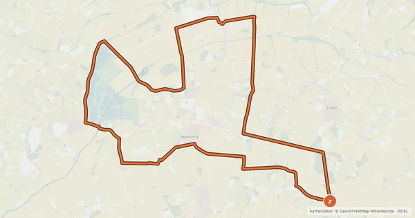 Kartenübersicht der Radroute Delbrücker Radroute De5 Steinhorst