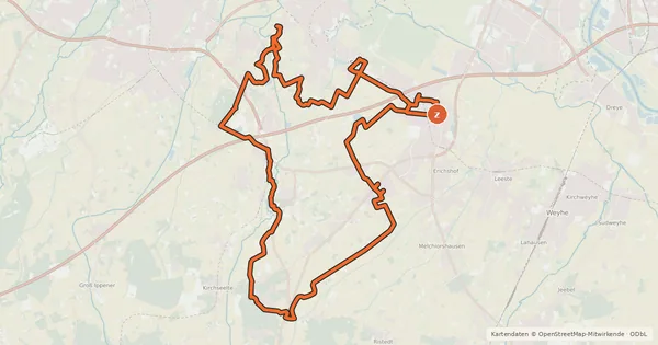 Kartenübersicht der Radroute Denkmaltour