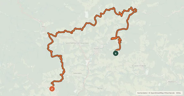 Kartenübersicht der Radroute Der große Jogl - Etappe 2