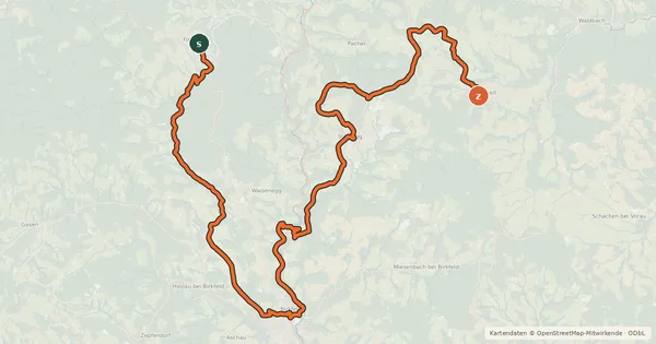 Kartenübersicht der Radroute Der große Jogl - Etappe 3