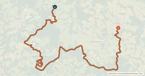 Kartenübersicht der Radroute Der große Jogl - Etappe 4