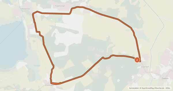 Kartenübersicht der Radroute Der Kranich Rad-Rundweg