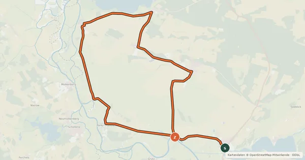 Kartenübersicht der Radroute Der Storchenweg